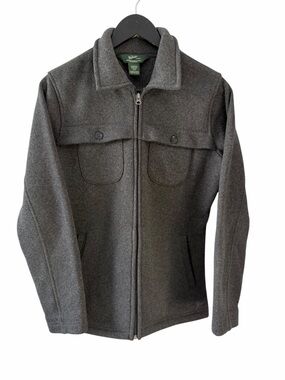 WOOLRICH Gray Fleece Zip Jacket Cozy Outdoor Casual womens m
